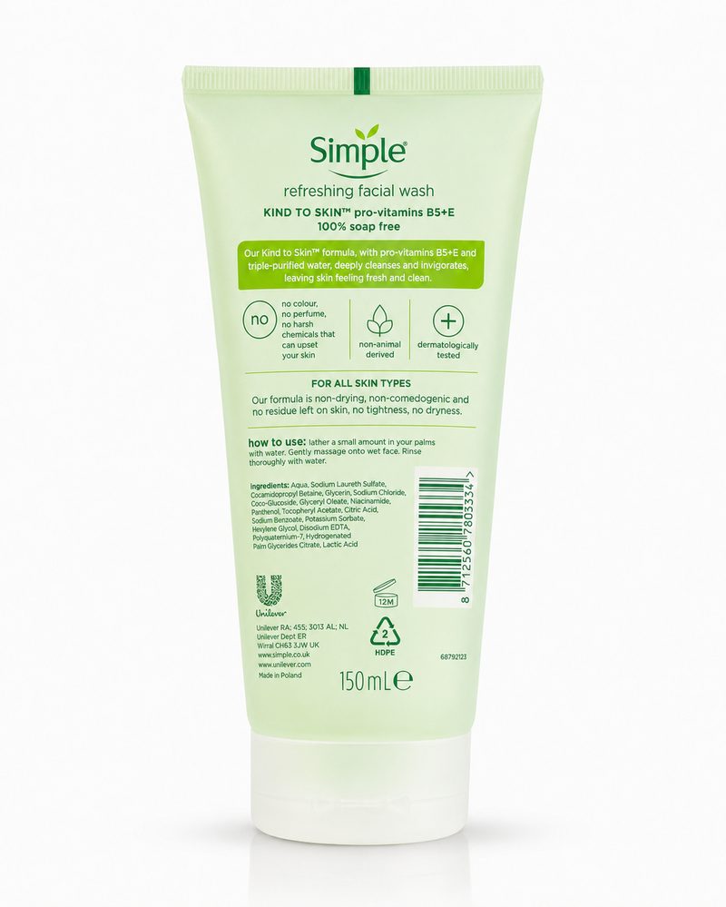Simple Kind to Skin Refreshing Facial Wash Gel 150ml product photo