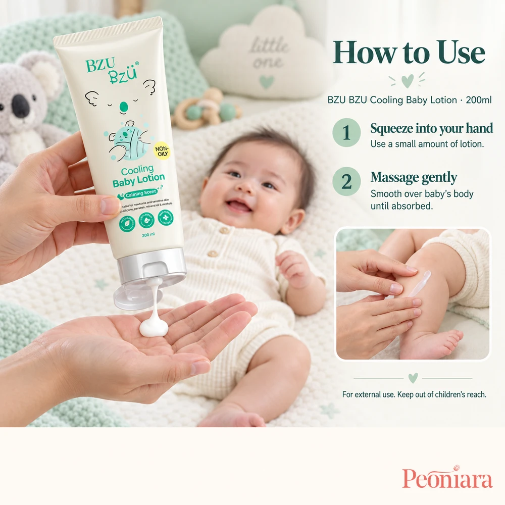BZU BZU Cooling Baby Lotion 200ml how to use with gentle baby massage