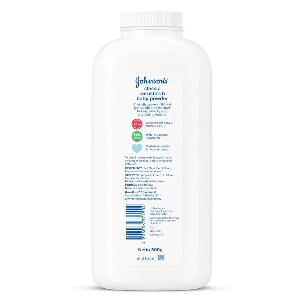JOHNSON'S Cornstarch Classic Baby Powder 500g product photo