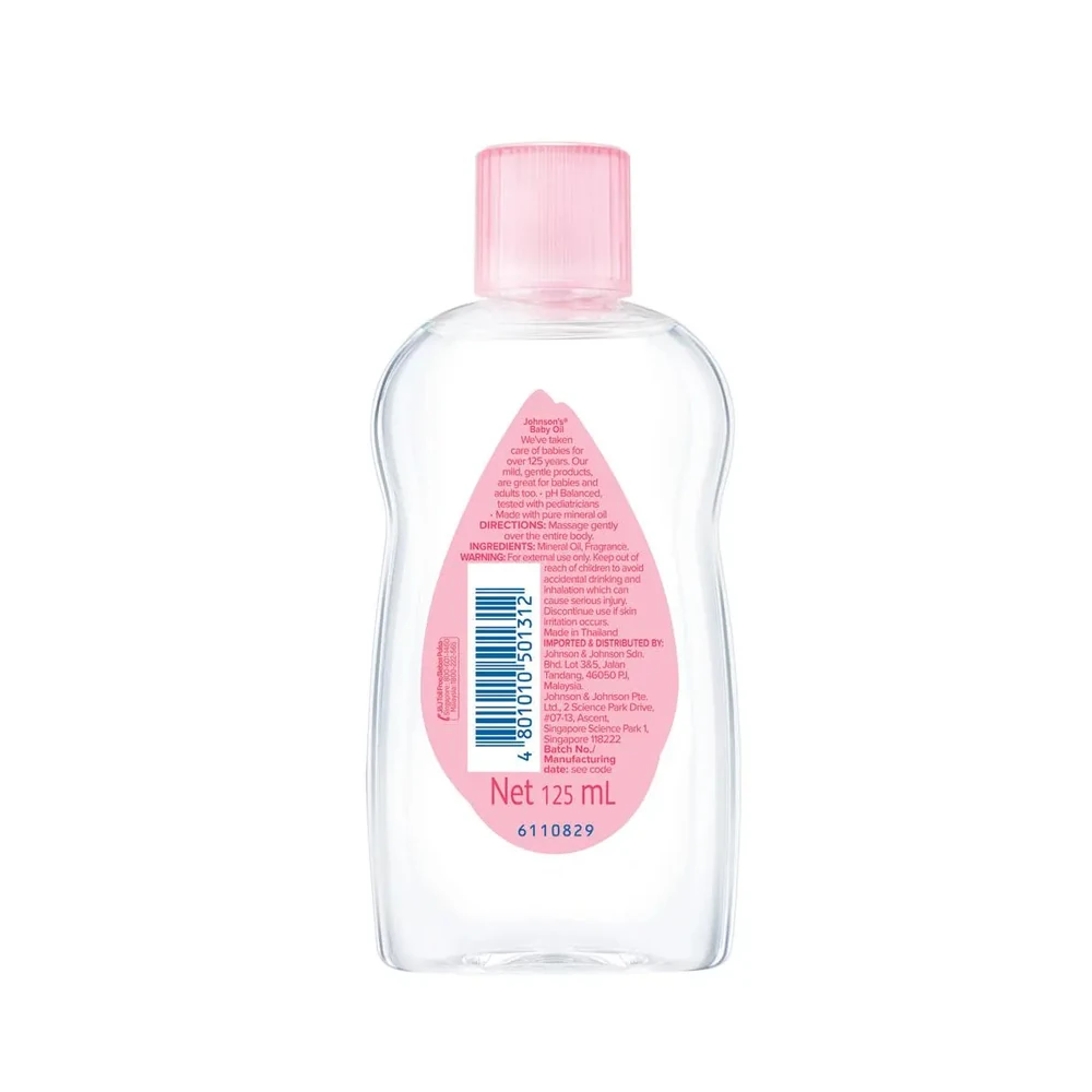 JOHNSON'S Baby Oil 125ml back product photo