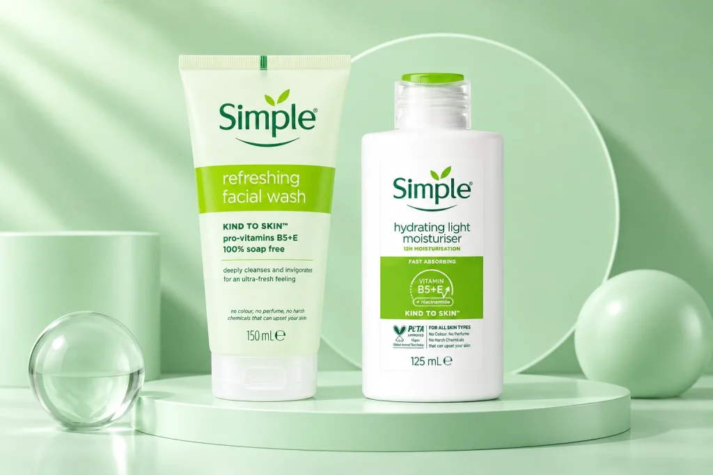 Simple Daily Care Combo with refreshing facial wash and hydrating light moisturiser